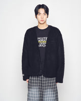 24FW Vネックソリッドカーディガン ブラック