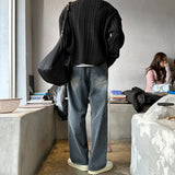 LMN Life Semi Oversized Fit Twisted Round Knitwear (5 colors)