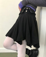 Polen Folding Asymmetrical Mini Skirt