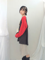 Number-printed color long sleeve