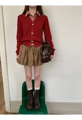スエードフレアバンディングパンツスカート