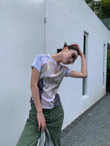 クリードペインティングショートスリーブラグランTシャツ