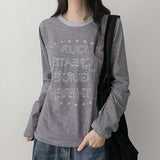 Small Stripe Long Sleeve Circle Star Lettering Long Sleeve (4 colors)