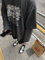 No.0717 BL レイヤードオーバーTシャツ
