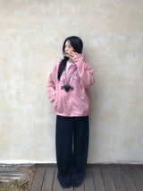 Peach Club Unbalance Shirring Summer Hood Windbreaker 