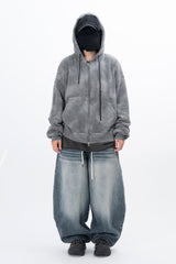 Voda Water Printing Zip-up