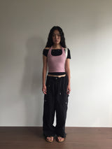 Peep Wide Cargo Pants (3color)