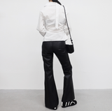 J.B. フェイクレザーブーツカットパンツ