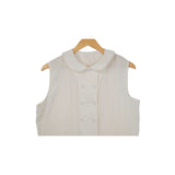 burring sleeveless blouse