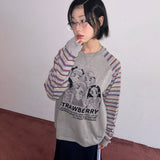 ガールズペンラグラン長袖Tシャツ [メランジグレー]