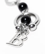 BBD ストーンボールBロゴピアス (Silver&Black)