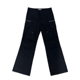 スチールジッパー カーゴコットン ロングワイドワークパンツ (4 colors)