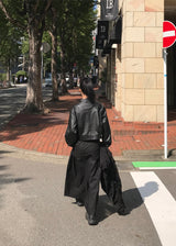 レザーバイクボタンジャケット