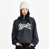 Star Embossed Hoodie Charcoal