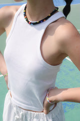 フラワーシグネチャークロシェネックレス（ブラック）
