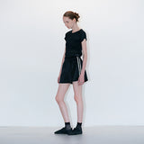 Silky satin shorts black