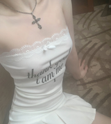 Thankstoo Lace Tube Top (White)