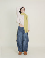 Square pocket balloon fit corduroy pants