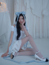 ROSÉ 2 Off-Shoulder Pintuck Lace Blouse