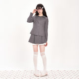 FIRST LOVE RIBBON JACKET - GRAY