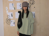 STARRY DOUBLE SLEEVE T (GREEN TEA)
