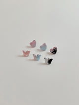 Glitter butterfly heart piercing / 3 colors / 2 option 