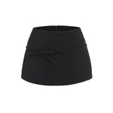 Della Bow Strap Mini Skirt