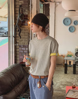ロベン カラーマッチング ロールアップ ショートスリーブ Tシャツ