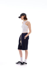 UNBALANCE SLEEVELESS TOP / WHITE