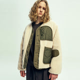 リバーシブル キルト&フリースライナージャケット olive khaki