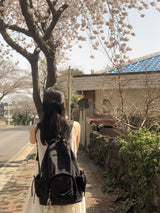 フリルリボンリュックサック_vintage black