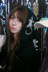 Dozzing hooded zip-up ( Black )