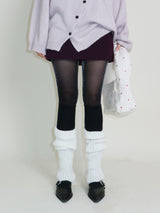 プラムショーツレイヤードミニスカート (Wool Material)