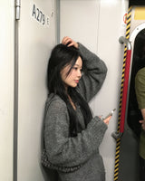 タッセルマフラーニット