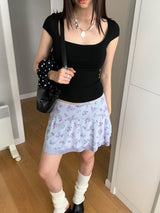 Simple Square Fake Tube Top Short-Sleeved T-shirt