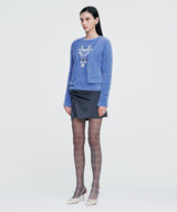 Chain Link Furry Cardigan _ SKY BLUE
