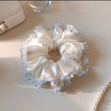 Romantic Lace-Trimmed Silk Scrunchie