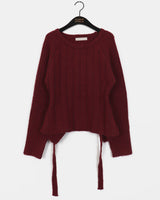 Napol wool back slit string ribbed knitwear