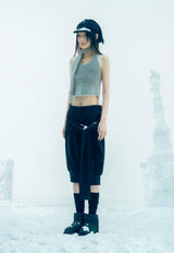 Muffler Knit Halter Top / Grey