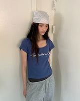 [ORIGINAL] スクープスクエアベルベットショートスリーブTシャツ