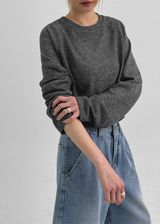 [MADE] ベッシアン サマー ニットフィール クロップ ロングスリーブ Tシャツ