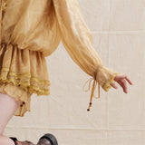 Unique Flare Wave Stripe Punched Drape Shirt Short Pants Set