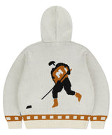 HOCKEY KNIT ZIP-UP HOODIE