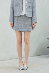 CHERISH TWEED SKIRT PANTS / SKY BLUE