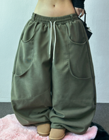 ドイングツーポケットフリースバルーンワイドパンツ🖤🤎 4カラー