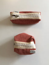 Clam round pencilcase _ Corduroy warm tomato
