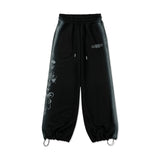 Smog Motif Wide String Sweatpants [Black]