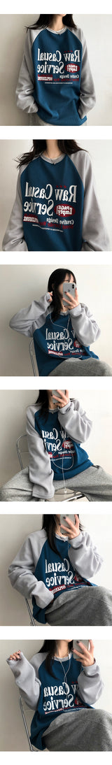 Tane Color Raglan Knit Long Sleeve T-shirt