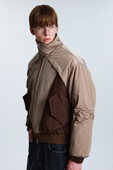 Two tone bomber jacket(beige/brown)