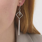 Men's Stick Earrings Surgical Steel_CLEF SQUARE STICK EAR